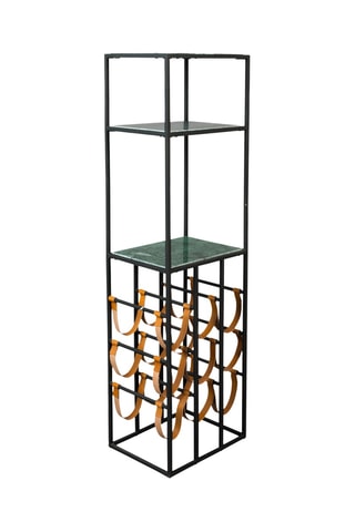Range bouteilles en marbre et cuir Mil - 125,5 x 36 x 28 cm