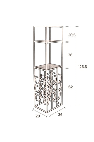 Range bouteilles en marbre et cuir Mil - 125,5 x 36 x 28 cm