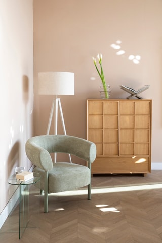 Buffet 2 portes en frêne et bois d'hévéa Raster - 120 x 100 x 45 cm