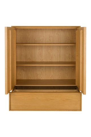 Buffet 2 portes en frêne et bois d'hévéa Raster - 120 x 100 x 45 cm