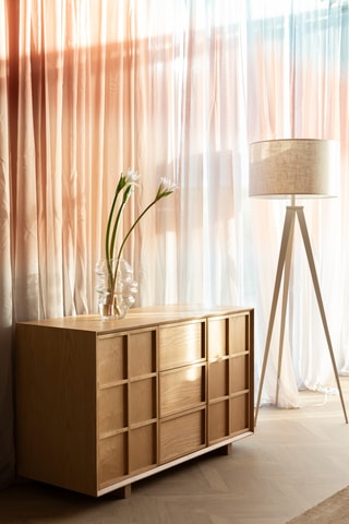 Buffet 2 portes en frêne et bis d'hévéa Raster - 70 x 120 x 45 cm