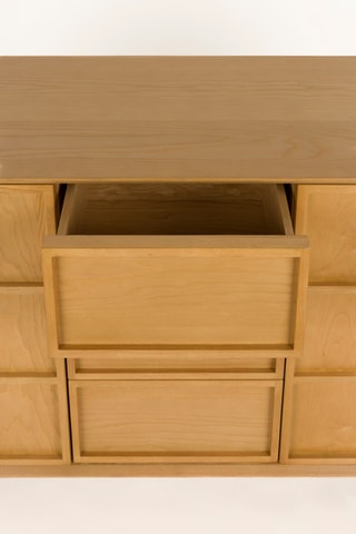 Buffet 2 portes en frêne et bis d'hévéa Raster - 70 x 120 x 45 cm