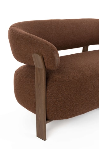 Canapé Robyn - Marron - 2 places - Tissu bouclé