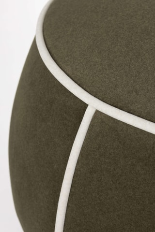 Pouf en bois Marina - Kaki - En tissu doux