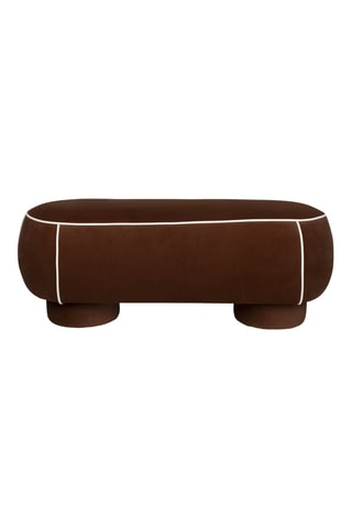 Pouf en bois Marina - Marron - En tissu doux