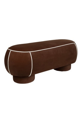 Pouf en bois Marina - Marron - En tissu doux