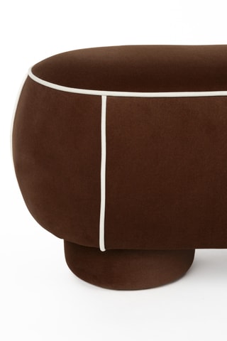 Pouf en bois Marina - Marron - En tissu doux