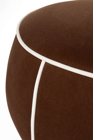 Pouf en bois Marina - Marron - En tissu doux