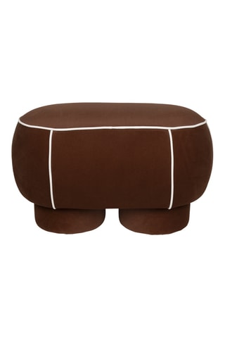 Pouf en bois Marina - Marron - En tissu doux