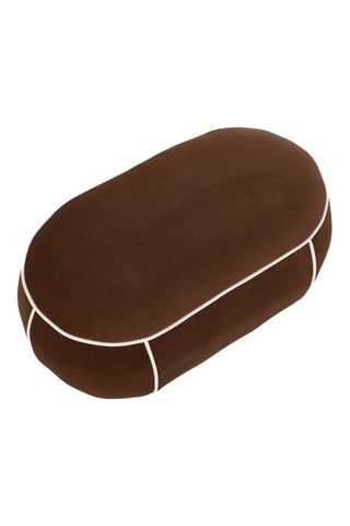Pouf en bois Marina - Marron - En tissu doux