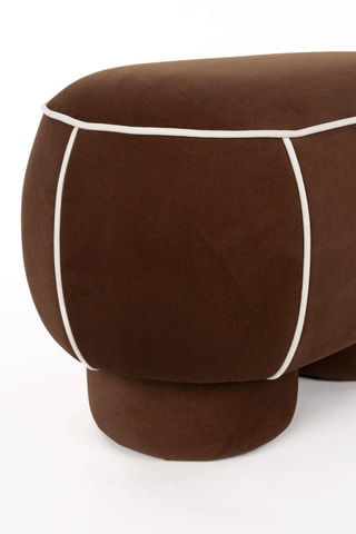 Pouf en bois Marina - Marron - En tissu doux