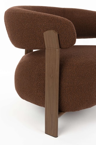 Fauteuil Robyn - Marron  - En tissu bouclé