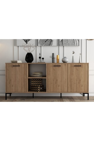 Buffet 3 portes Imitation bois - 180 x 80 x 45 cm