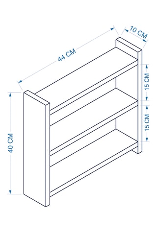 Etagère de cuisine murale 3 niveaux - 44 x 10 x 40 cm