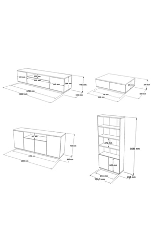 Ensemble meubles de salon - 4 pièces