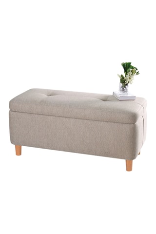 Banc-coffre Rocio - Beige - Toucher velours