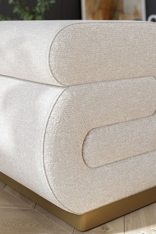 Pouf Sally - Crème - Revêtement polyester et lin