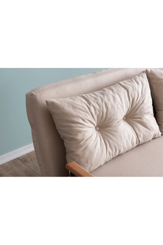 Canapé convertible - Crème - 2 places - Revêtement lin