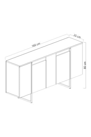 Buffet 4 portes - 160 x 80 x 35 cm