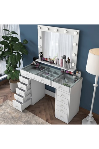 Coiffeuse en bois de sapin - 120 x 79,8 x 44,5 cm