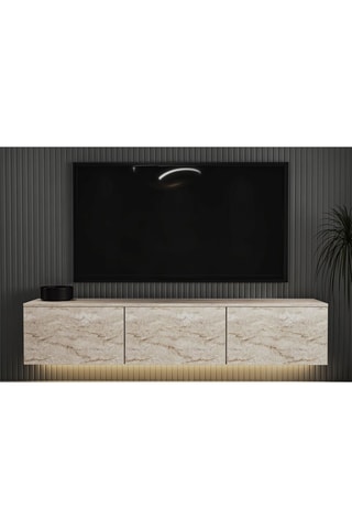 Meuble TV 3 abattants Neon Illuminated - 160 x 35 x 32 cm