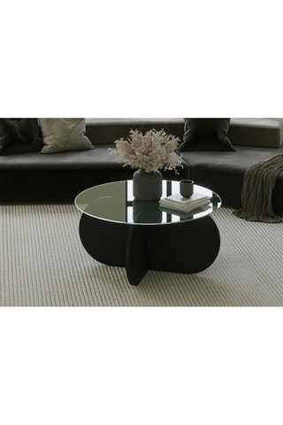 Table basse - Plateau en verre - 75 x 35 x 75 cm