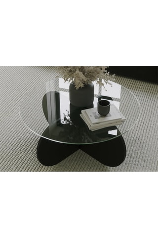 Table basse - Plateau en verre - 75 x 35 x 75 cm
