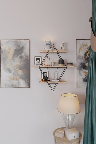 Etagère murale en bois massif - 70 x 60 x 16 cm