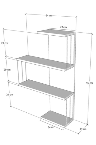 Etagère murale 4 niveaux cambel - 64 x 96 x 19 cm