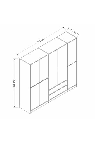 Armoire 8 portes - 232 x 208 x 52 cm