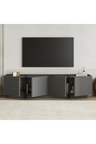 Meuble TV 4 portes - 180 x 46,2 x 35 cm