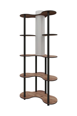 Lampadaire - Ivoire et imitation noyer - 40 W