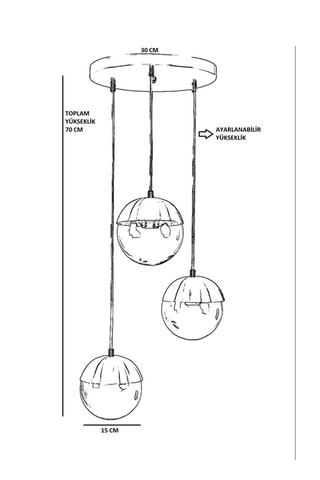 Suspension Küre 3 - Doré - 3 x 60 W