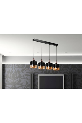 Suspension Sahra 4 Lü Sirali Sarkit Siyah - Noir - 4 x 60 W