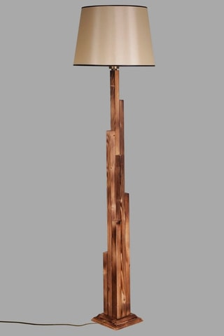 Lampadaire en bois Kule - Naturel et beige - 60 W - 175 cm