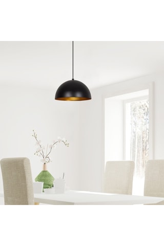 Lámpara de techo Sivani - Negro y dorado - 100 W