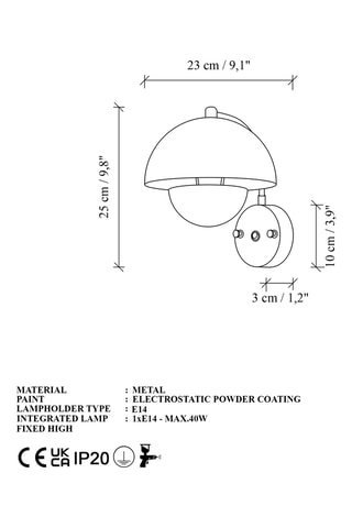 Applique murale Eylul - Bleu marine - 40 W