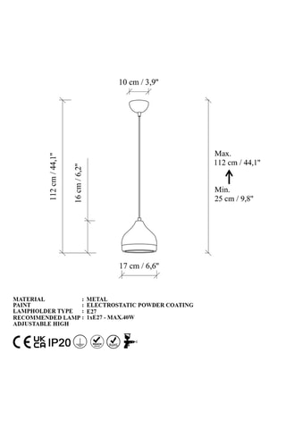Suspension Yildo - Noir - 40 W