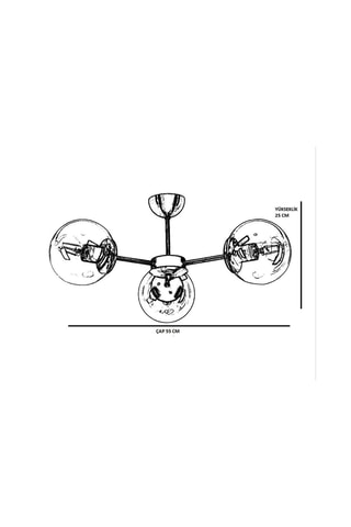 Suspension Venus - Argenté et noir - 3 x 60 W