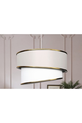 Candeeiro suspenso - Creme e dourado - 30 x20 x 70 cm - 5-9 W