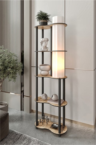 Lampadaire - Imitation noyer - 40 W