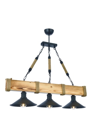 Suspension en bois de charme - Naturel - 3 x 60 W