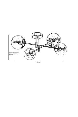 Plafonnier Dolunay - Doré et blanc - 4 x 60 W