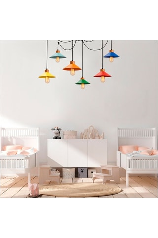 Suspension araignée Manavgat - Noir et cuivré - 6 x 40 W