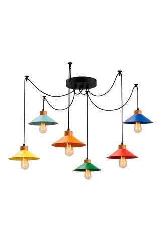 Suspension araignée Manavgat - Noir et cuivré - 6 x 40 W