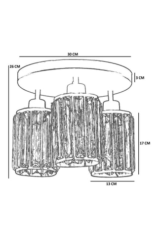 Plafonnier - Doré - 3 x 40 W