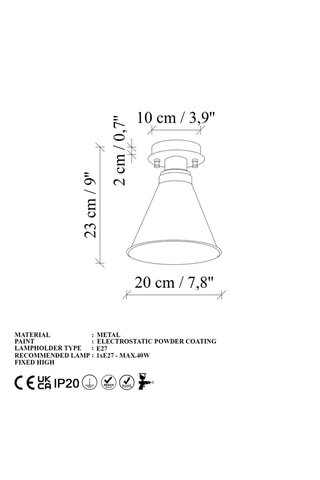 Plafonnier Veysel - Marron - 40 W
