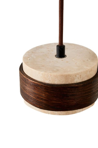 Lámpara de techo de madera y travertino - Beige