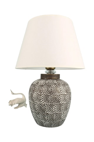 Lampe à poser en céramique - Marron - 40 W