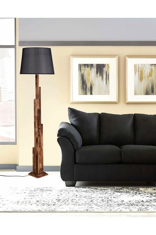 Lampadaire en bois - Beige et marron - 60 W